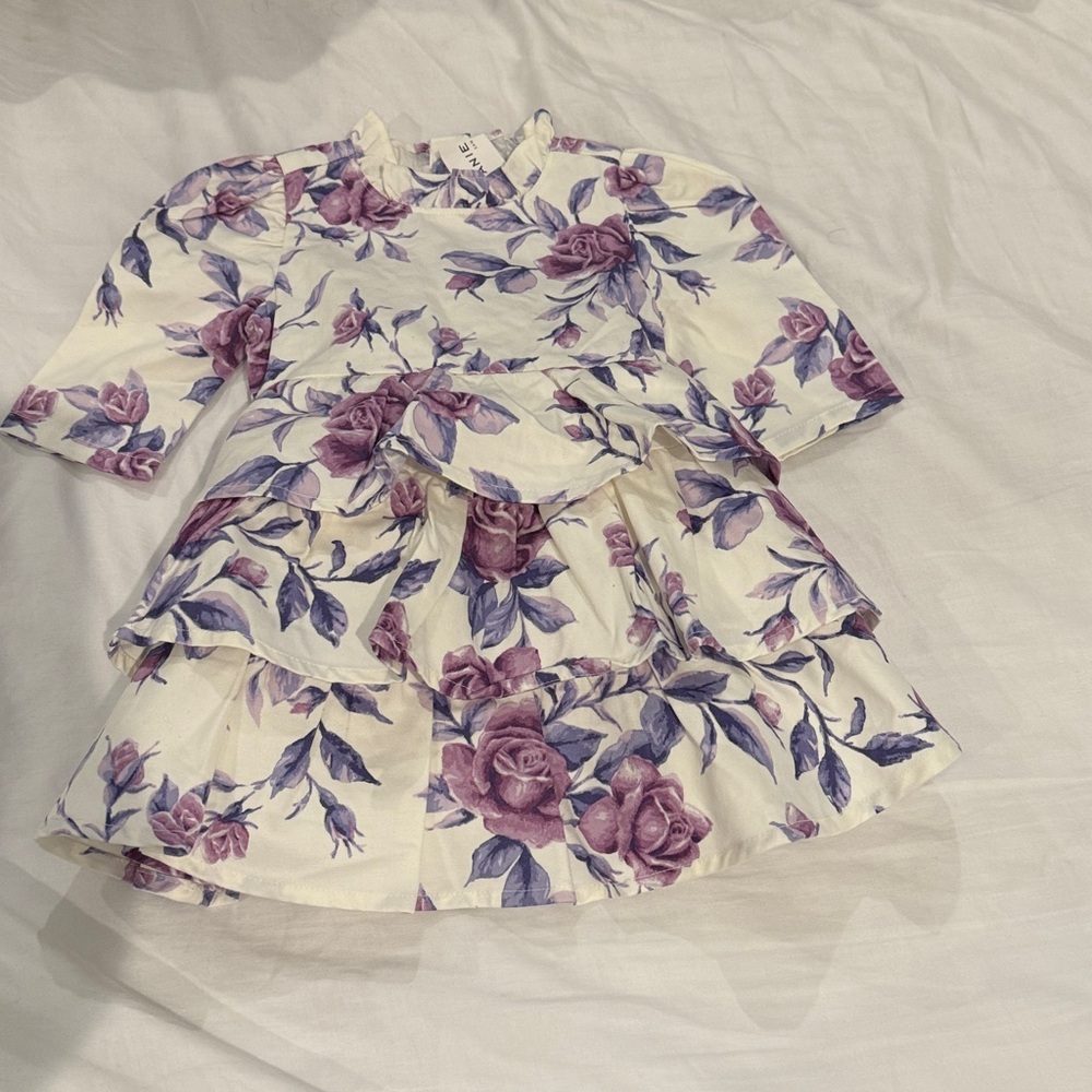 NWT Janie and Jack Purple and white Floral Dress 12-18 months